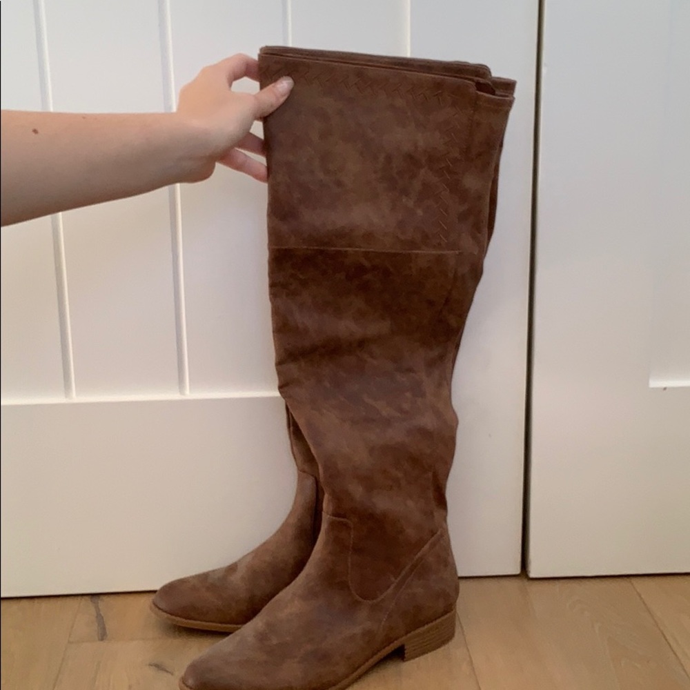 Knee-High Brown Leather Boots